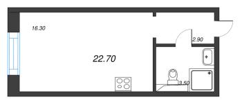 Студия № 4 Корп.: 8 , Секция 1  в ЖК Большая Охта