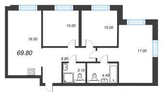 4 ккв (Евро) № 167 Корп.: 9 , Секция 3  в ЖК Большая Охта
