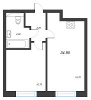 2 ккв (Евро) № 162 Корп.: 9 , Секция 3  в ЖК Большая Охта