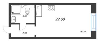 Студия № 30 Корп.: 8 , Секция 1  в ЖК Большая Охта