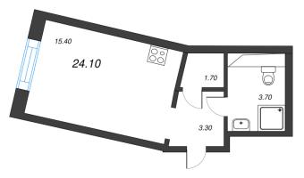 Студия № 94 Корп.: 9 , Секция 2  в ЖК Большая Охта