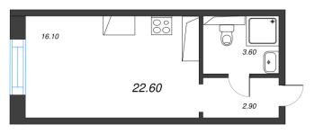 Студия № 19 Корп.: 8 , Секция 1  в ЖК Большая Охта