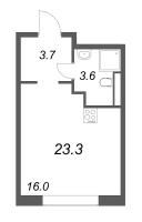 Студия № 190 Корп.: 5 , Секция 3  в ЖК Большая Охта
