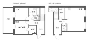 3 ккв (Евро) № 140 Дом: 19 , Секция 6  в ЖК Большой, 67