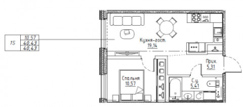2 ккв (Евро) № 100 Корп.: А , Секция 3  в ЖК Большой Сампсониевский, 32