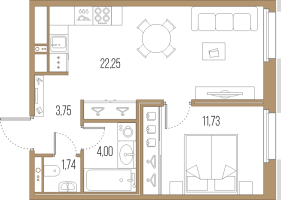 2 ккв (Евро) № 501 Корп.: А , Секция 11  в ЖК Большой Сампсониевский, 32