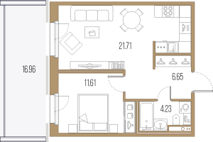 2 ккв (Евро) № 171 Корп.: А , Секция 4  в ЖК Большой Сампсониевский, 32