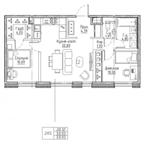 3 ккв (Евро) № 262 Корп.: А , Секция 5  в ЖК Большой Сампсониевский, 32