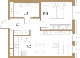 2 ккв (Евро) № 72 Корп.: А , Секция 1  в ЖК Большой Сампсониевский, 32