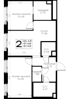 3 ккв (Евро) № 341 Корп.: 1.1 , Секция 6  в ЖК Борский