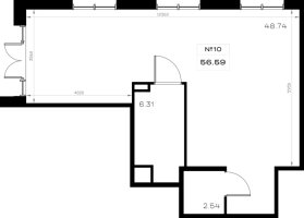 К. пом № 10к Корп.: 1.1 , Секция 4  в ЖК Борский
