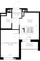 1 ккв № 426 Корп.: 1.1 , Секция 7  в ЖК Борский