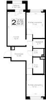 3 ккв (Евро) № 107 Корп.: 1.1 , Секция 3  в ЖК Борский