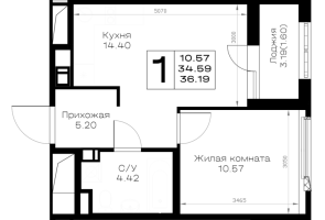 1 ккв № 179 Корп.: 1.1 , Секция 4  в ЖК Борский