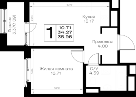 2 ккв (Евро) № 30 Корп.: 1.1 , Секция 2  в ЖК Борский