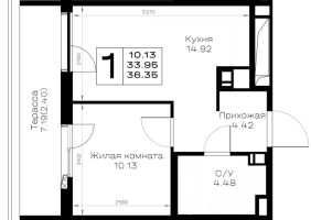 2 ккв (Евро) № 254 Корп.: 1.1 , Секция 4  в ЖК Борский