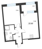 1 ккв № 166 Корп.: 1 Уч. 56 , Секция 2  в ЖК Бульвар Грина