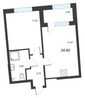 1 ккв № 276 Корп.: 1 Уч. 56 , Секция 2  в ЖК Бульвар Грина