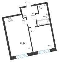 2 ккв (Евро) № 98 Корп.: 1 Уч. 56 , Секция 1  в ЖК Бульвар Грина