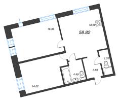 3 ккв (Евро) № 27 Корп.: 1 Уч. 56 , Секция 1  в ЖК Бульвар Грина
