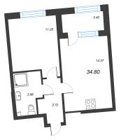 1 ккв № 210 Корп.: 1 Уч. 56 , Секция 2  в ЖК Бульвар Грина