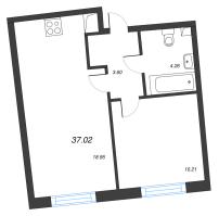 2 ккв (Евро) № 169 Корп.: 1 Уч. 56 , Секция 2  в ЖК Бульвар Грина