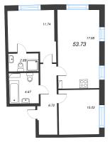 3 ккв (Евро) № 207 Корп.: 1 Уч. 56 , Секция 2  в ЖК Бульвар Грина