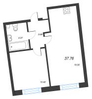 2 ккв (Евро) № 21 Корп.: 1 Уч. 56 , Секция 1  в ЖК Бульвар Грина