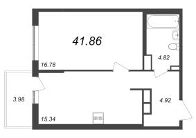 1 ккв № 282 Корп.: 8 , Секция 4  в ЖК Чёрная речка от Ильича