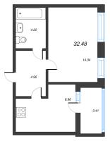 1 ккв № 1390 Корп.: 7 , Секция 20  в ЖК Чёрная речка от Ильича