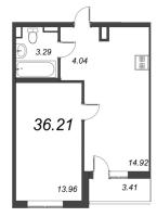 2 ккв (Евро) № 727 Корп.: 6 , Секция 10  в ЖК Чёрная речка от Ильича