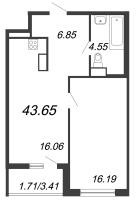 2 ккв (Евро) № 152 Корп.: 5 , Секция 2  в ЖК Чёрная речка