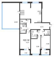 4 ккв (Евро) № 182 Корп.: 9 , Секция 3  в ЖК Чёрная речка