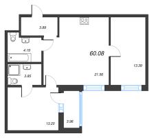 3 ккв (Евро) № 511 Корп.: 7 , Секция 7  в ЖК Чёрная речка