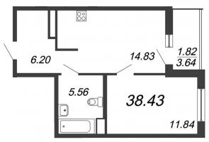 2 ккв (Евро) № 484 Корп.: 5 , Секция 7  в ЖК Чёрная речка