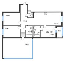 4 ккв (Евро) № 315 Корп.: 9 , Секция 5  в ЖК Чёрная речка