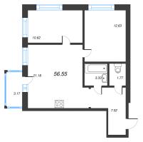 3 ккв (Евро) № 521 Корп.: 7 , Секция 7  в ЖК Чёрная речка