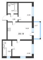 3 ккв (Евро) № 575 Корп.: 7 , Секция 8  в ЖК Чёрная речка