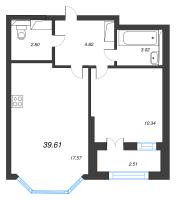 2 ккв (Евро) № 412 Корп.: 5 , Секция 5  в ЖК Цивилизация на неве