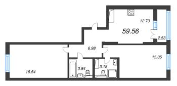 2 ккв № 234 Корп.: 5 , Секция 3  в ЖК Цивилизация на неве