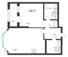 1 ккв № 165 Корп.: 5 , Секция 2  в ЖК Цивилизация на неве