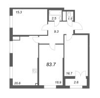 3 ккв (Евро) № 1124 Корп.: 4 Уч. 1 , Секция 11  в ЖК Цивилизация на неве