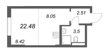 Студия № 175 Корп.: 6 , Секция 2  в ЖК Цивилизация на неве