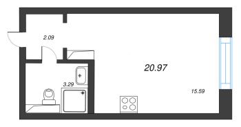 Студия № 712 Корп.: 5 , Секция 9  в ЖК Цивилизация на неве
