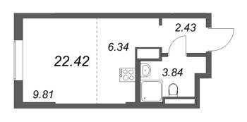 Студия № 189 Корп.: 6 , Секция 2  в ЖК Цивилизация на неве