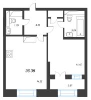 1 ккв № 579 Корп.: 5 , Секция 7  в ЖК Цивилизация на неве
