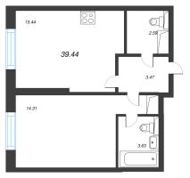 2 ккв (Евро) № 13 Корп.: 5 , Секция 1  в ЖК Цивилизация на неве