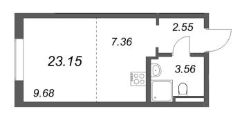 Студия № 177 Корп.: 6 , Секция 2  в ЖК Цивилизация на неве