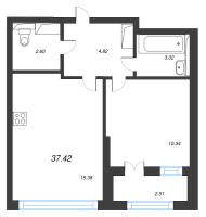 2 ккв (Евро) № 448 Корп.: 5 , Секция 5  в ЖК Цивилизация на неве