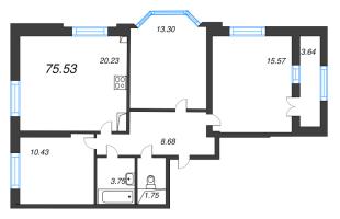 4 ккв (Евро) № 54 Корп.: 5 , Секция 1  в ЖК Цивилизация на неве